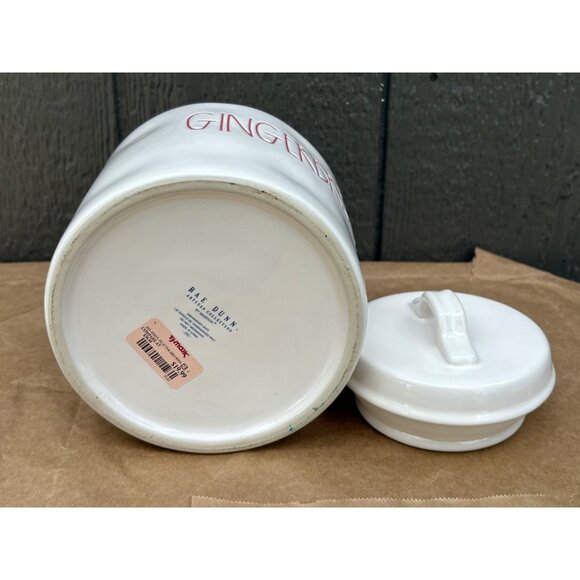 Rae Dunn Gingerbread Cookie Jar Ceramic Canister Fitted Lid Christmas Holiday - Picture 9 of 14